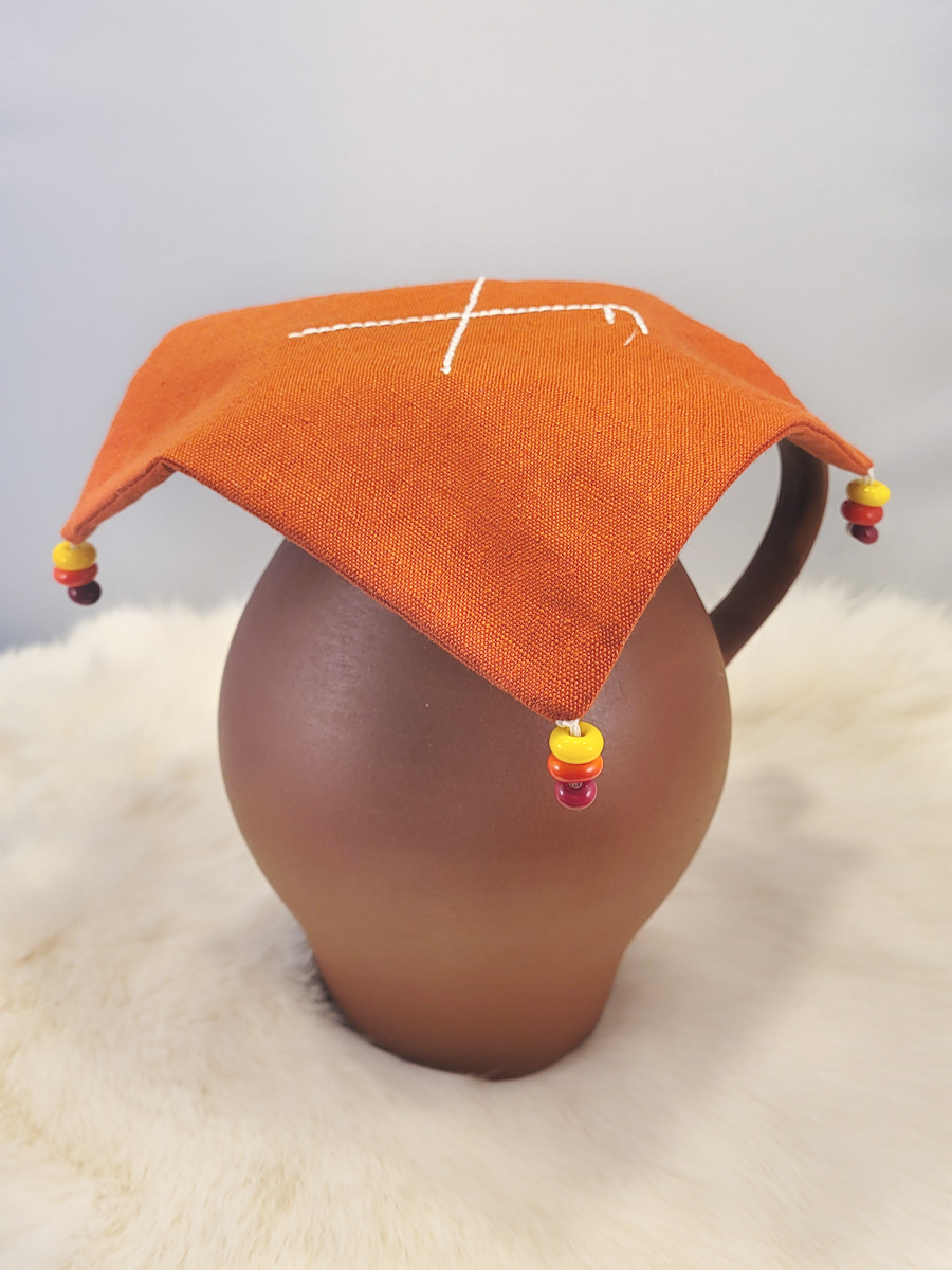 Bechertuch mit Glasperlen Orange Bechertuch mit Glasperlen Orange